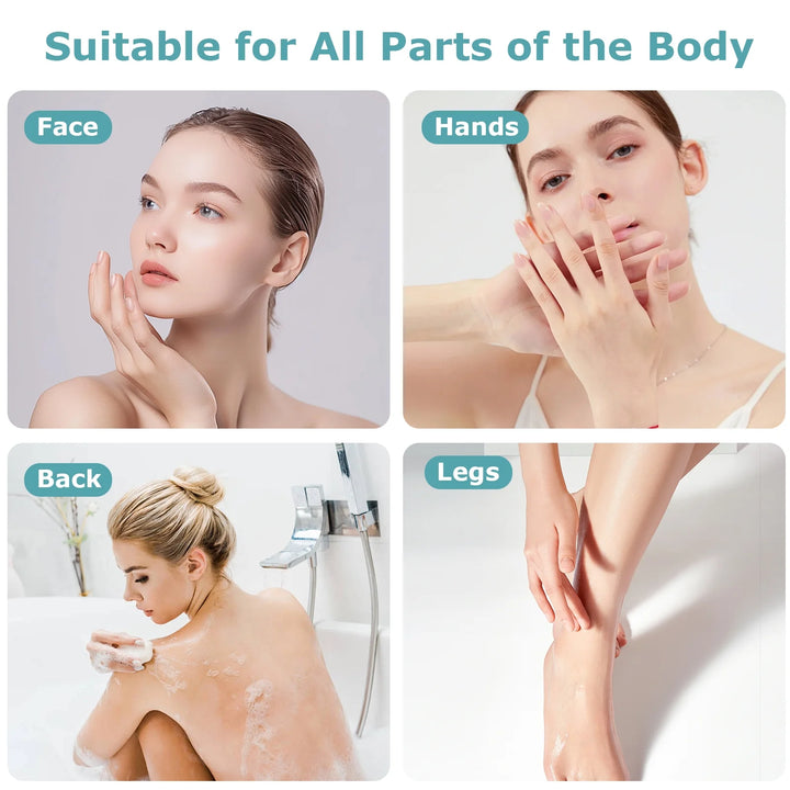 Body Sculpting Machine, Professional Cellulite Massager, IPX6 Waterproof, Electric Body Brush Set for Deep Cleansing, Exfoliation, White